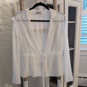 Lola & Sophie Sheer Blouse White Small